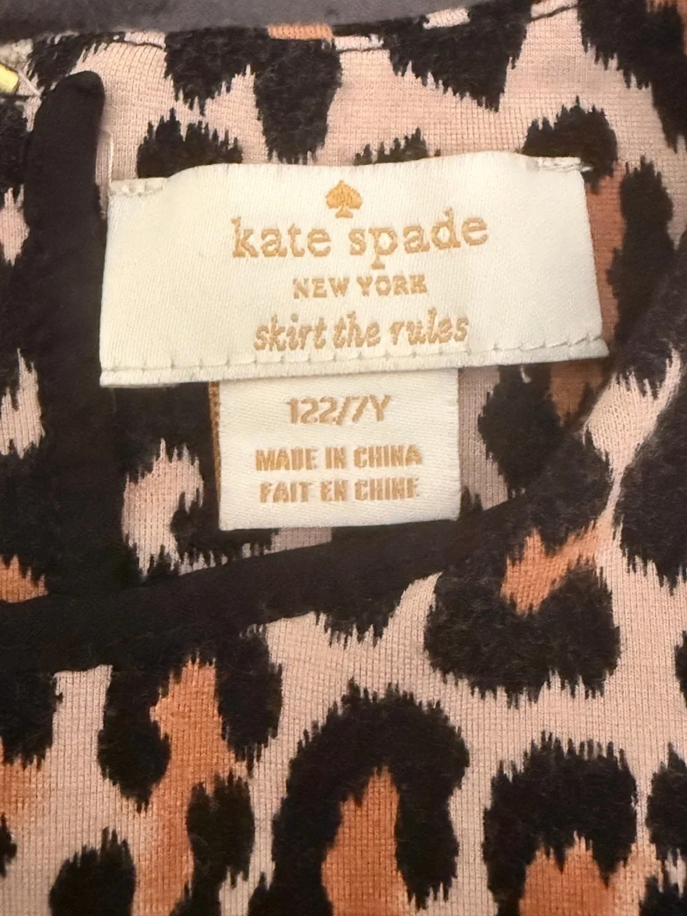 🐆 Kate Spade Girls Leopard Print Party Dress with Red Flower Accent 122/7Y